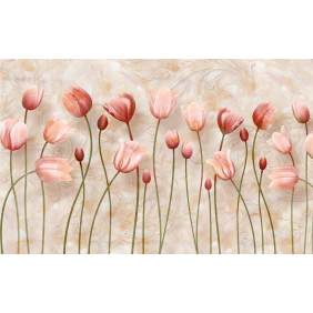 Бордовые тюльпаны на мраморном фоне
