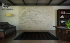 Фотообои «Новая и полная карта мира отображающая пути капитана Кука, и других современных мореплавателей (1787 г)»