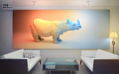 Постер «Полигональный носорог»