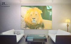 Постер со львом с графическими эффектами