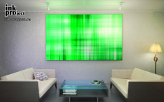 Абстрактные постеры «Зеленая сетка» в интерьере
