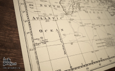 Постер «Новая и полная карта мира отображающая пути капитана Кука, и других современных мореплавателей (1787 г)»