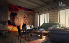 Фотообои «Добрый слон» в интерьере