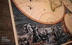 Постер «Новый Свет представленный для просмотра на карте (картограф Nicholas Visscher, 1658 г.)»