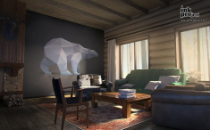 Фотообои «Бумажный белый медведь»