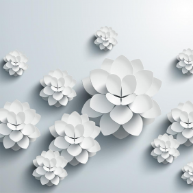 Белые бумажные цветы
