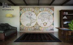 Фотообои «Карта мира, автор Henricus Hondius (1641 г.)»
