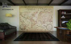 Фотообои «Карта мира, автор Merian, Matthaeus, 1638 год»