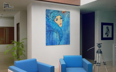 Постер «Девушка с синими волосами»