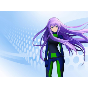 Девушка из аниме с фиолетовыми волосами
