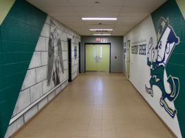 Notre Dame Burlington gym hallway 2