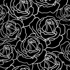 Гравюра с черными розами