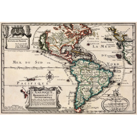 Карта Северной и Южной Америки