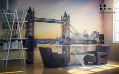 Фотообои «Лондонский пейзаж на закате» в интерьере