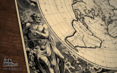 Постер «Карта с видом на Северное полушарие, автор Aa, Pieter van der, 1714 год.»
