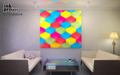 Постер «Разноцветные кубики» в интерьере