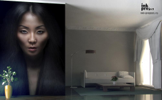Фотообои «Китаянка на темном фоне»