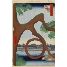 Ando Hiroshige Moon Pine in Ueno (1857 г)(1950х3000)