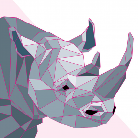 Полигональная голова носорога