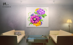 Постер «Букет весенних цветов, рисунок»