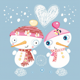 Влюблённые снеговики