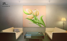 Постер «Кремовые тюльпаны»
