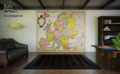 Фотообои «Карта Европы 1739 г. (авторы G. Delisle, premier géographe de S.M. de l», коллекция «GEO графика