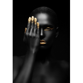 Черная кожа с золотом