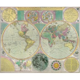 Старинная карта мира 1780 года