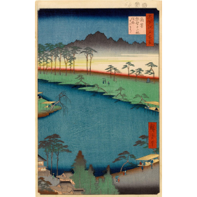 Ando Hiroshige Kumano Junisha Shrine at Tsunohazu, known as Juniso (1856 г)(1940х3000)