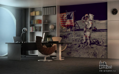 Фотообои «Нил Армстронг на поверхности Луны» в интерьере