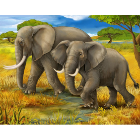 Бегущие по африке слоны
