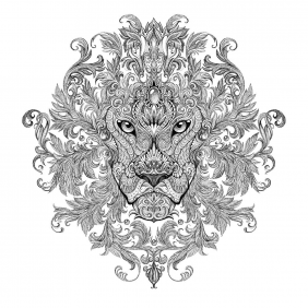 Лев из цветов (гравюра)