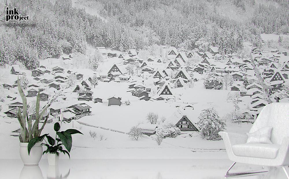 Японская деревня зимой