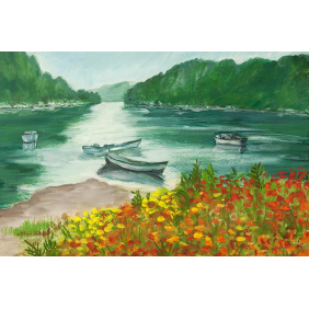 Лодки и цветы