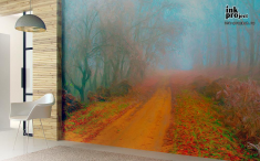 Фотообои «Красивая дорога осенью, картина»