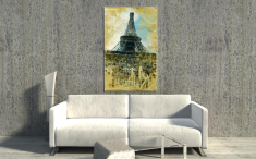 Постер «Вид на Эйфелеву башню» в интерьере
