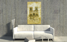 Постер «Собор Парижской Богоматери, винтаж» в интерьере