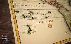 Постер «Карта мира, опубликовано в Амстердаме в 1721-1728, авторы Rudolf en Gerard Wetstein»