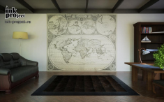 Фотообои «Карта "Взгляд на мир" автор John Harris, 1700»