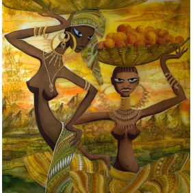 Африканские девушки с фруктами на голове
