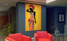 Постер «Африканская девушка на ярком фоне»
