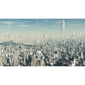 Инопланетный городской пейзаж