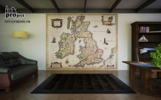 Фотообои «Карта Великобритании и Ирландии (1634 г.)»