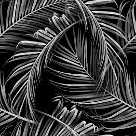 Черно-белые пальмовые ветви